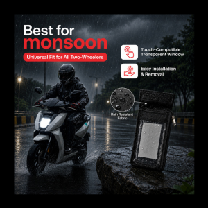 CMB Universal EV & Bike Mobile Holder Pouch with Touch Screen, Rain Resistant, Handlebar Mount